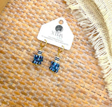 D118 - Chevron Krobo Bead Mini Dangle Earrings