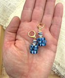 D118 - Chevron Krobo Bead Mini Dangle Earrings