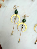 The Sasha Earring - Olive Jade