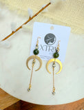 The Sasha Earring - Olive Jade