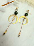 The Sasha Earring - Olive Jade