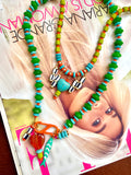 The Palm Pop Carabiner Necklace (Charms Compatible with Create Your Own Huggie Hoops)