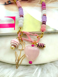 The Petal Party Carabiner Necklace (Charms are Interchangeable with Create Your Own Huggie Hoops)