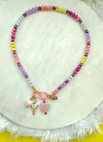 The Petal Party Carabiner Necklace (Charms are Interchangeable with Create Your Own Huggie Hoops)