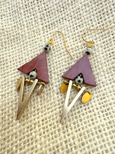 The Makeda Earring - Red Stone