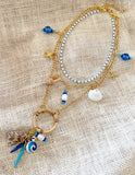 D112 - 'Coastal Grandmother' Layered Charm Necklace