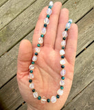 D120 - Sea Opal & Blue Tiger's Eye Gemstone Necklace