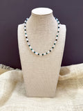 D120 - Sea Opal & Blue Tiger's Eye Gemstone Necklace