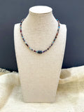 D122 - Galaxy Sea Sediment Jasper & Awalleh Krobo Bead Necklace
