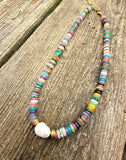 The Aisha Necklace - Multicolor Beaded Gemstone Choker with Freshwater Pearl