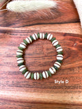 Stackable Olive Jade Stretch Bracelet Set