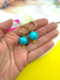 The Turquoise Splash Huggie Hoops (Compatible With Create Your Own Huggie Hoops)