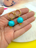 The Turquoise Splash Huggie Hoops (Compatible With Create Your Own Huggie Hoops)