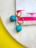 The Turquoise Splash Huggie Hoops (Compatible With Create Your Own Huggie Hoops)