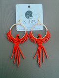 Hand-Beaded Seed Bead Cardinal Earrings