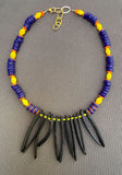 D142 - Ghana Disc Bead & Coconut Shell Spike Necklace