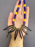 D142 - Ghana Disc Bead & Coconut Shell Spike Necklace