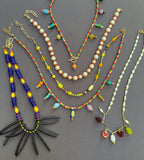 D144 - Multicolor Gemstone Beaded Charm Necklace