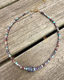 D122 - Galaxy Sea Sediment Jasper & Awalleh Krobo Bead Necklace