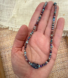 D122 - Galaxy Sea Sediment Jasper & Awalleh Krobo Bead Necklace