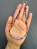 D123 - Galaxy Sea Sediment & Striped Vinyl Bead Necklace