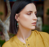 The Gwen Earring - Long Turquoise Chain Dangle Earrings