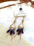 The Alicent Earring - Large Raw Amethyst Spike Statement Earrings