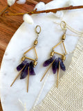 The Alicent Earring - Large Raw Amethyst Spike Statement Earrings