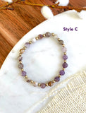 Stackable Amethyst and Moonstone Stretch Bracelets
