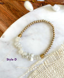 Stackable Amethyst and Moonstone Stretch Bracelets