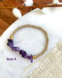 Stackable Amethyst and Moonstone Stretch Bracelets