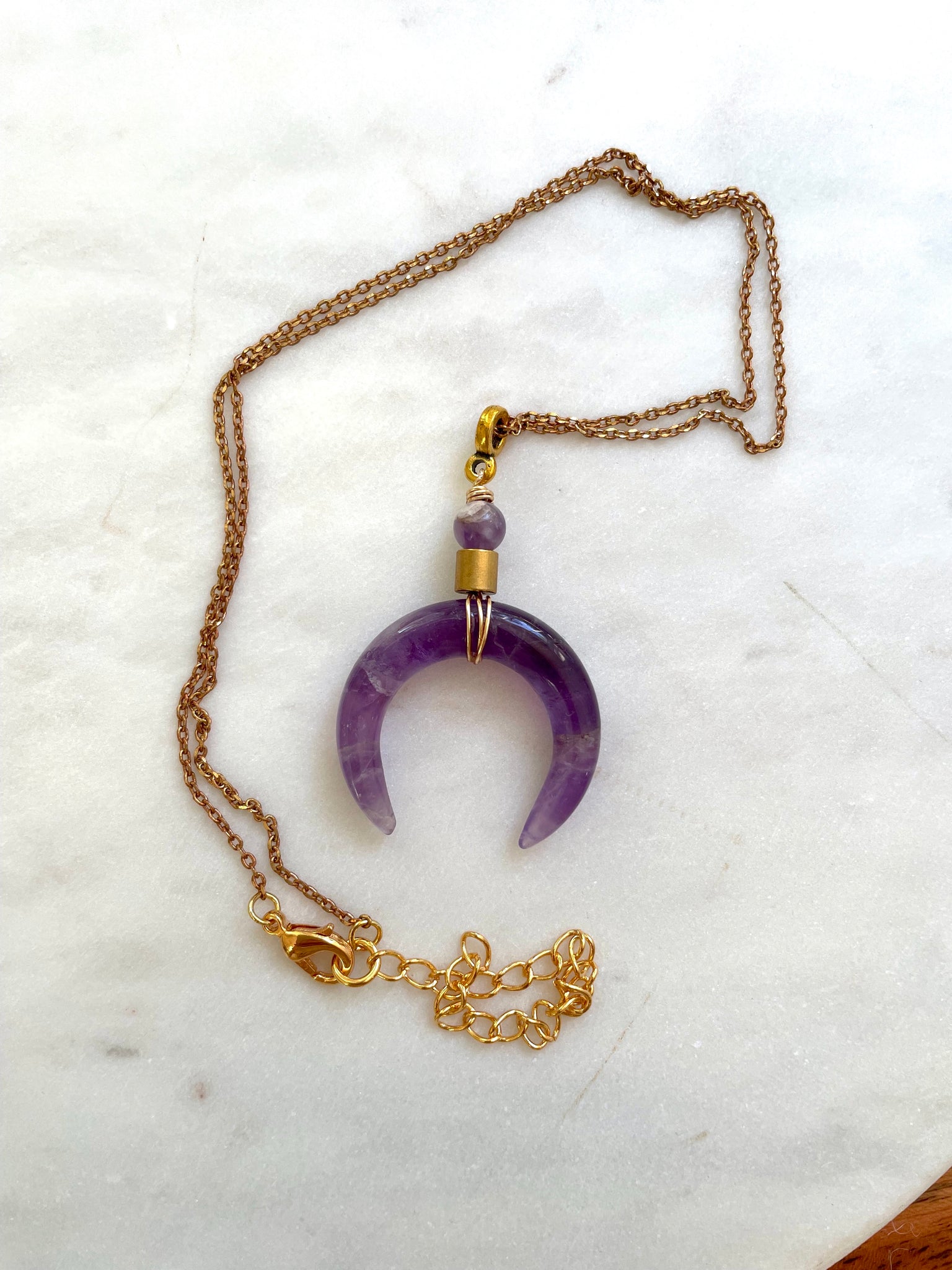 Amethyst crescent cheap moon necklace