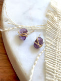 The Baela Stud - Amethyst Stud Earrings