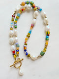 The Daina Necklace - Colorful Freshwater Pearl Front Clasp Necklace