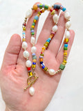 The Daina Necklace - Colorful Freshwater Pearl Front Clasp Necklace
