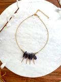 The Draha Necklace - Amethyst Spike Beaded Collar Necklace