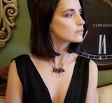 The Draha Necklace - Amethyst Spike Beaded Collar Necklace