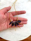 The Draha Necklace - Amethyst Spike Beaded Collar Necklace