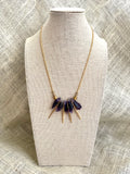 The Draha Necklace - Amethyst Spike Beaded Collar Necklace