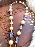 The Georgia Necklace - Blue Sodalite & Pearl Front Clasp Necklace
