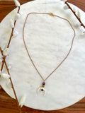 The Gilly Necklace - White Shell Crescent Pendant Necklace