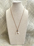 The Gilly Necklace - White Shell Crescent Pendant Necklace