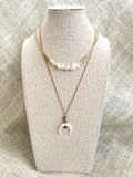 The Gilly Necklace - White Shell Crescent Pendant Necklace