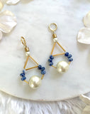 The Gretchen Earring - Large Blue Sodalite Pearl Statement Teardrop Earrings