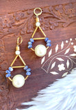 The Gretchen Earring - Large Blue Sodalite Pearl Statement Teardrop Earrings