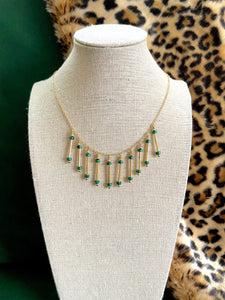 The Mary Necklace - Art Deco Beaded Fringe Choker Necklace