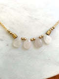 The Olenna Necklace - White Quartz Briolette Beaded Necklace