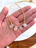 The Olenna Necklace - White Quartz Briolette Beaded Necklace