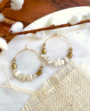 The Raenyra Hoop - Large Moonstone Beaded Gemstone Hoops