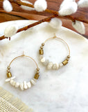 The Raenyra Hoop - Large Moonstone Beaded Gemstone Hoops